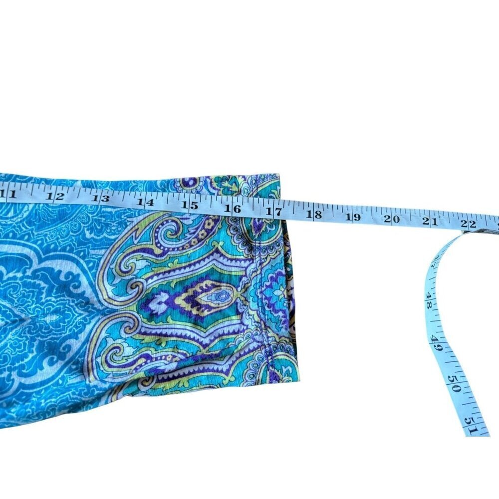 Chico's WOmen's Border Paisley GiGi Top in a Multicolor Paisley Pattern with 3/4 - Picture 8 of 8
